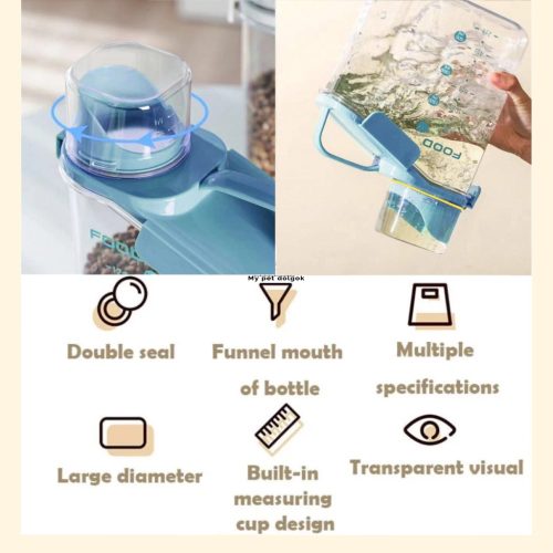 Kisállat hordozható eledel és ital adagoló,táptartó - Kék