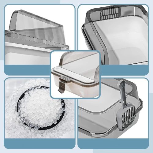 Fröccsenésmentes macska alomtálca ,zacskóval & lapáttal - Fehér