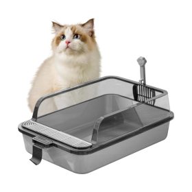   Fröccsenésmentes macska alomtálca ,zacskóval & lapáttal - Szürke