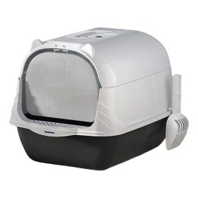 Elzárt macska WC lapáttal-cicafüles design - Fekete