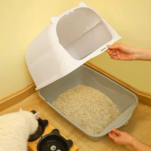 Elzárt macska WC lapáttal-cicafüles design - Kék