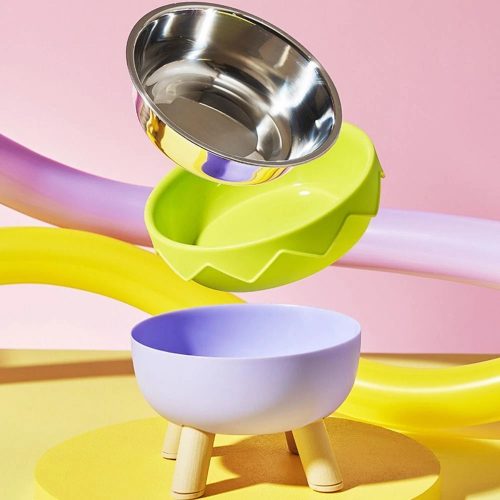 Magasított lábas kisállat tál 3 az 1-ben - Tojás mintájú