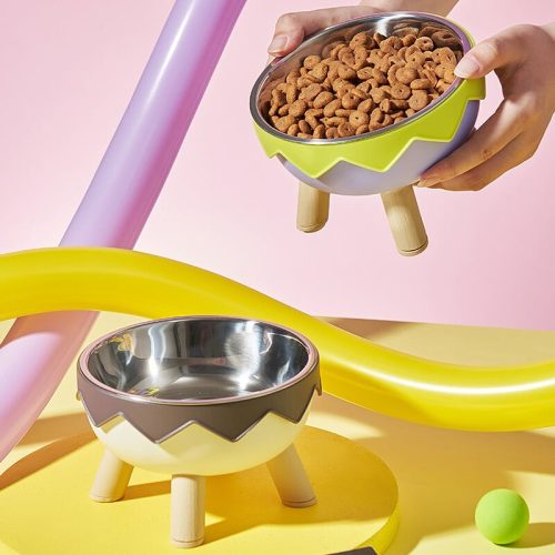 Magasított lábas kisállat tál 3 az 1-ben - Tojás mintájú