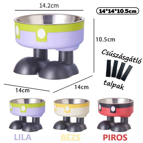 Lábacskás Emelt Kisállat Etető és Itató Tál 2 az 1-ben