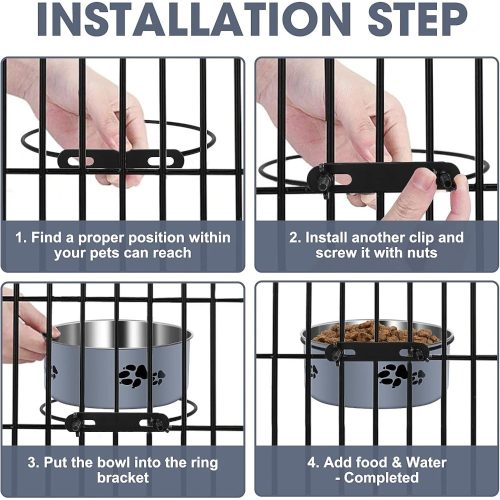 Rögzíthető etető–itató tál kisállatoknak 2db - 14cm,16cm