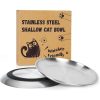Bajuszkímélő lapos macskatányér rozsdamentes acélból 17cm - 2db