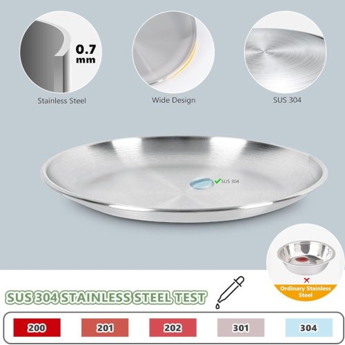 Bajuszkímélő lapos macskatányér rozsdamentes acélból 17cm - 4db