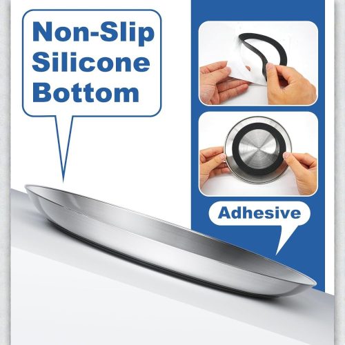 Bajuszkímélő lapos macskatányér rozsdamentes acélból 17cm - 6db