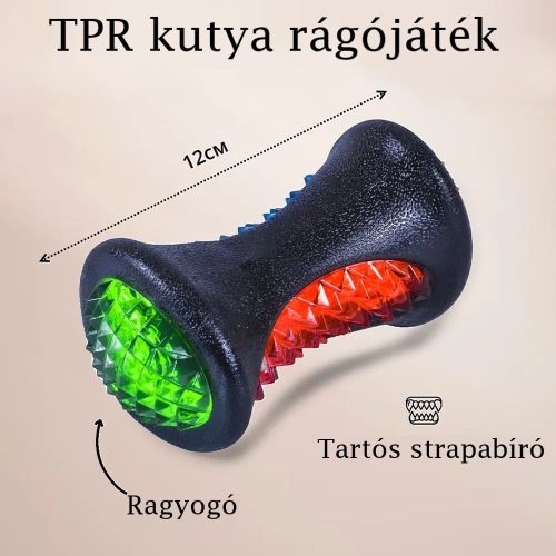 TPR LED-es súlyzó alakú erős játék kutyáknak-12x7,5cm