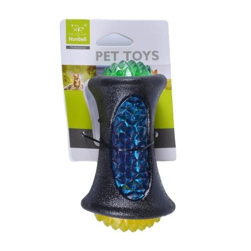 TPR LED-es súlyzó alakú erős játék kutyáknak-12x7,5cm