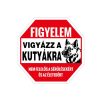 Figyelmeztető kutyás tábla - ajtóra, kapura / 12 x 12 cm