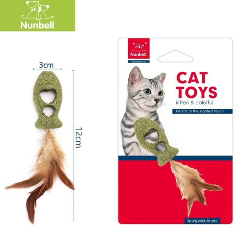 Nunbell hal formájú tollas macskamenta cicáknak