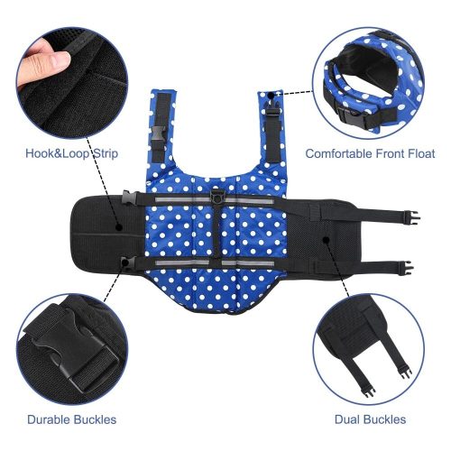 Prémium kisállat mentő& úszómellény -XL -Pöttyös kék