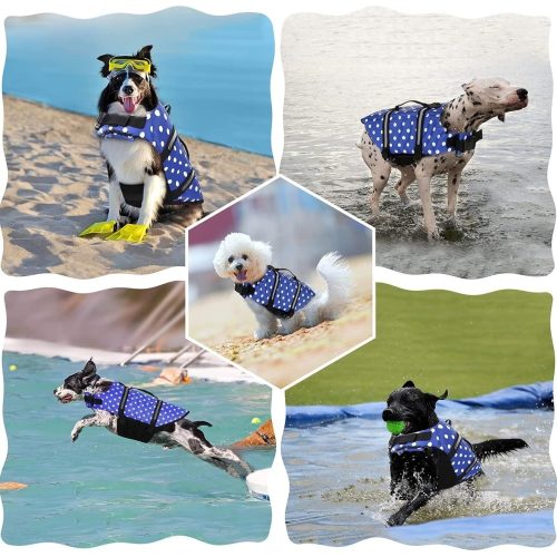 Prémium kisállat mentő& úszómellény -XL -Pöttyös kék