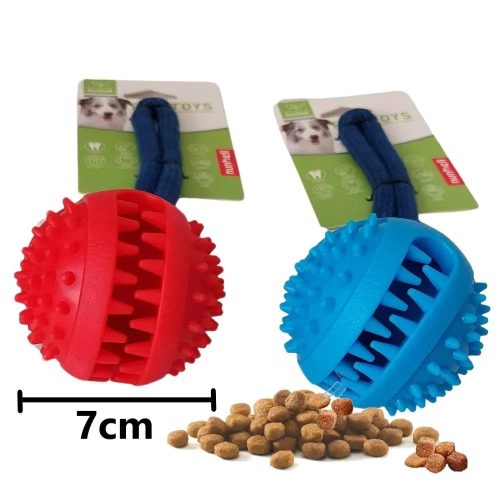 Kisállat fogtisztító labda adagoló tartós kötél játékkal - Kék