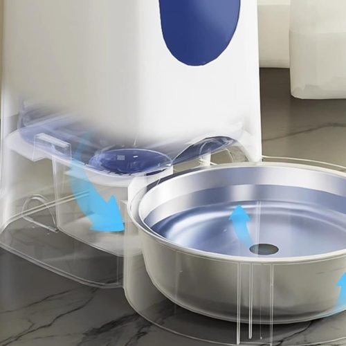 Kisállat automata itató rozsdamentes acél tállal-3,8L