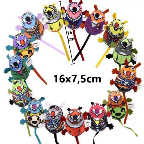 Színes plüss egér játék macskáknak, csörgő papírral és macskamentával-1db