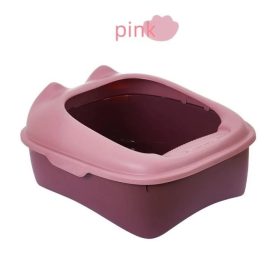 Félig elzárt macska alomtálca-kicsi - Rózsaszín