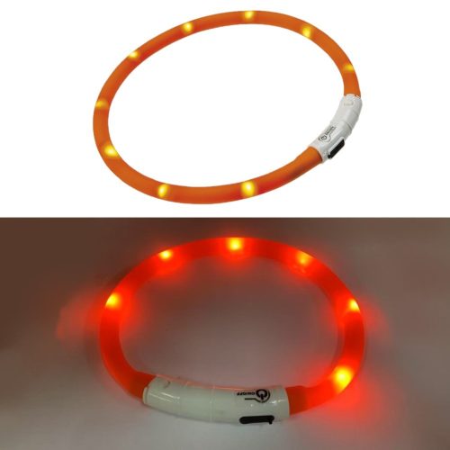 LED vágható világítós nyakörv- 41cm - Narancs