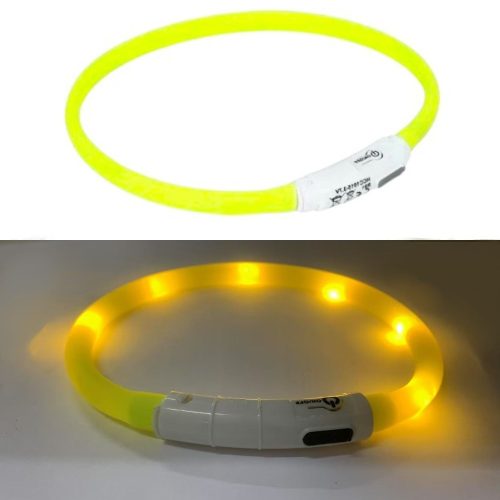 LED vágható világítós nyakörv- 41cm - Sárga