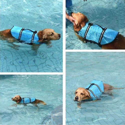 Prémium kisállat mentő& úszómellény -Sima kék - L