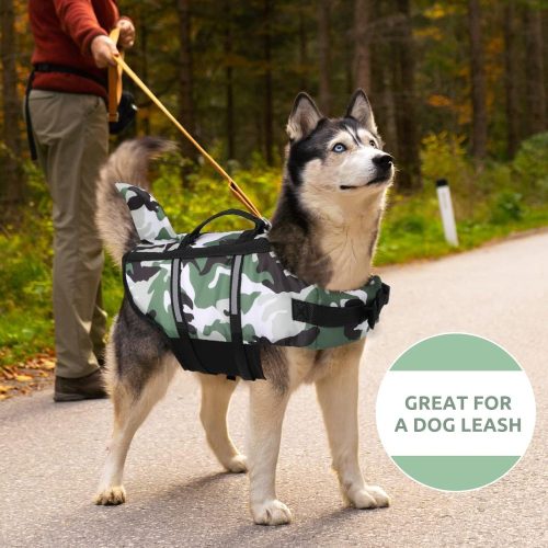 Cápauszonyos terepszínű kisállat mentő& úszómellény -Zöld -S