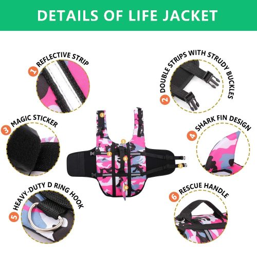 Cápauszonyos terepszínű kisállat mentő& úszómellény -Rózsaszín - L