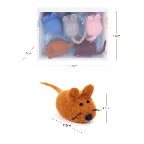 A fonott szőrmés egér készlet macskáknak