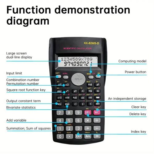 Hordozható tudományos számológép 240 funkcióval - 10+2jegyű