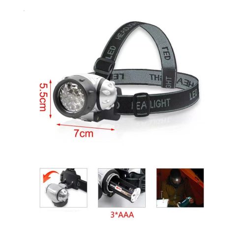 LED-es Fejlámpa Kemping Lámpa – 19 LED