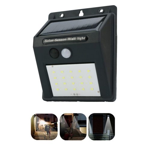 LED Szolár fali lámpa érzékelővel