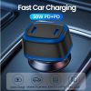 Szivargyújtós autó gyorstöltő Dual USB-C porttal 50W 