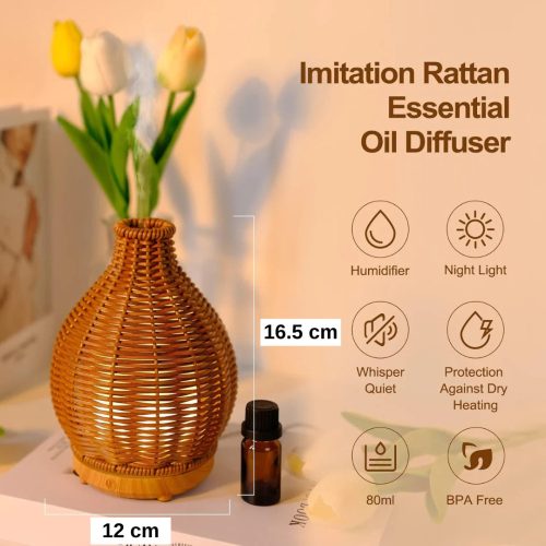Ultrahangos aroma diffúzor éjszakai fénnyel - 80ml