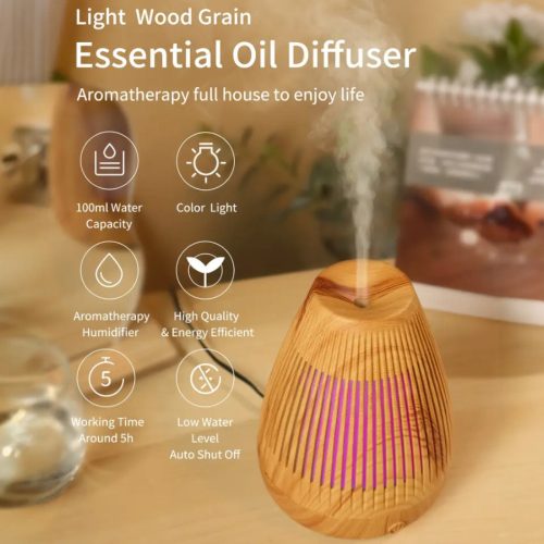 Fa hatású LED ultrahangos aroma diffúzor -100ml