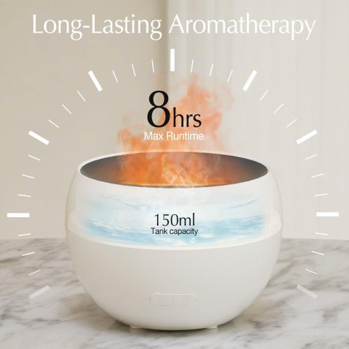 Modern láng hatású ultrahangos aroma diffúzor éjszakai fénnyel - 150ml