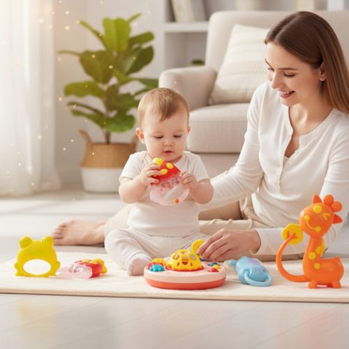 5 db-os zörgős játékkészlet babáknak