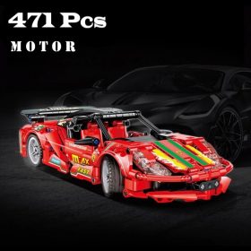 Távirányítós építőkocka versenyautó piros – 471 db