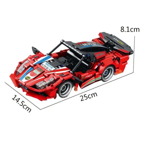 Távirányítós építőkocka versenyautó piros – 471 db