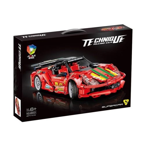 Távirányítós építőkocka versenyautó piros – 471 db