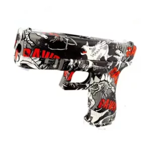   Graffiti mintás vízgyöngy-lövő játékpisztoly, Glock stílus - 20 cm