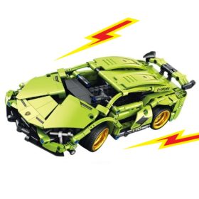 Távirányítós építőkocka versenyautó zöld - 379db