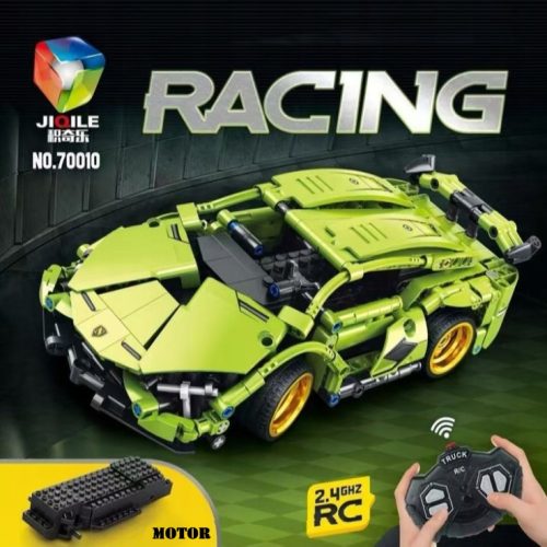 Távirányítós építőkocka versenyautó zöld - 379db