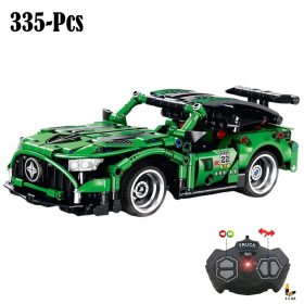 Távirányítós építőkocka versenyautó zöld – 335 db