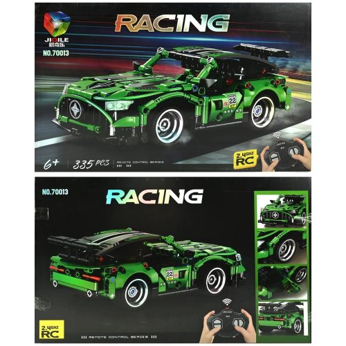 Távirányítós építőkocka versenyautó zöld – 335 db
