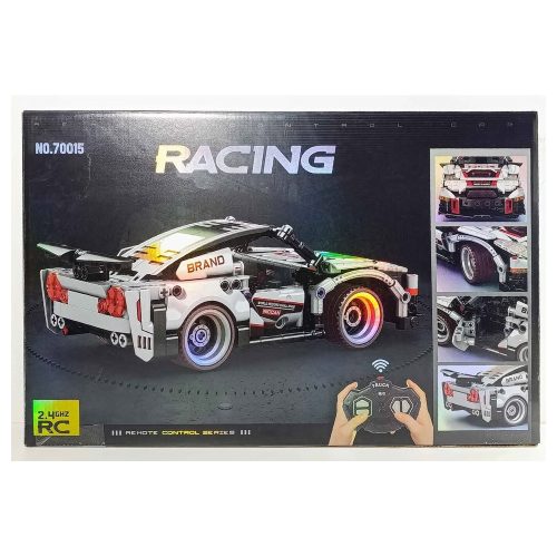 Távirányítós építőkocka versenyautó fehér – 330 db