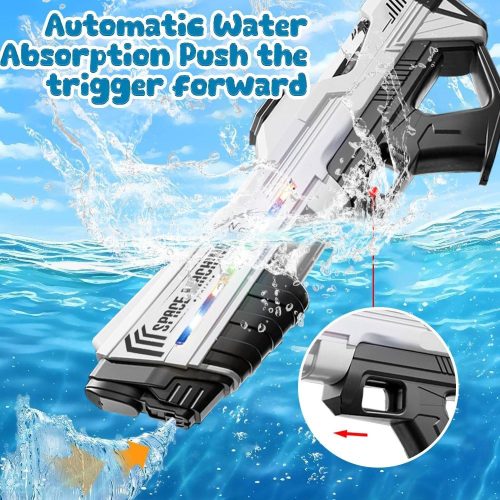 Space Machine Vízipisztoly Játék– Kézi és Elektromos Mód, LED Fénnyel