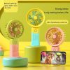 Hordozható mini kézi,asztali ventilátor telefontartóval