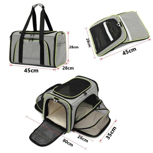 Bővíthető és összecsukható kisállat utazó táska - Rózsaszín