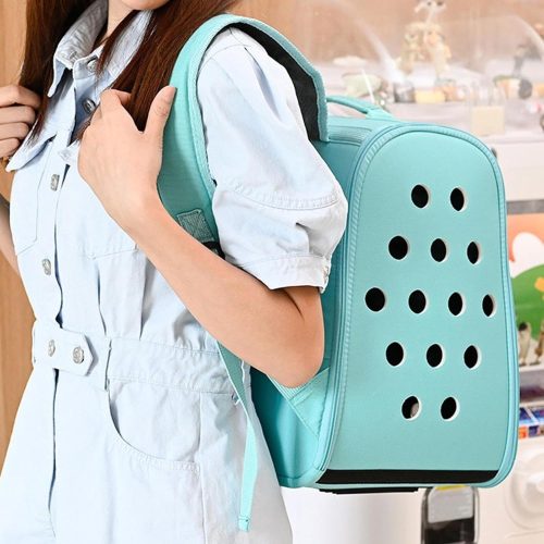 Összecsukható kisállat hátizsák mancs mintával ,türkíz - 38x27cm