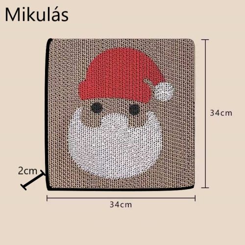 Falra ragasztható macska játék kaparó- Mikulás mintával